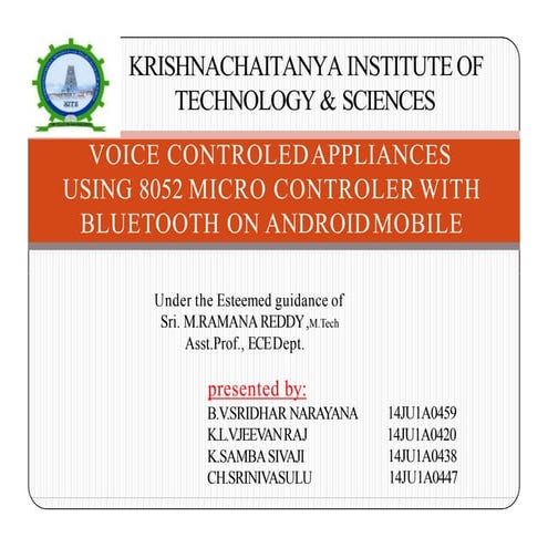 voice controlled home appliances using 8052 microcontroller with bluetooth on...