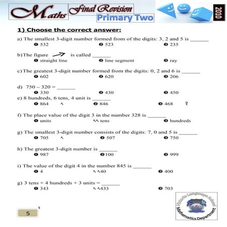 Final Revision   Math   Primary 2 (Part 1)