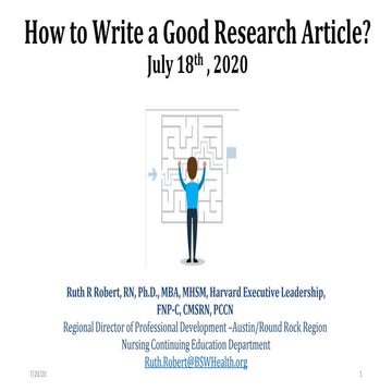 How to write a good research article