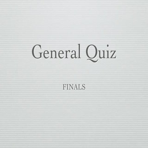 General Quiz (Finals) | Elixir '12