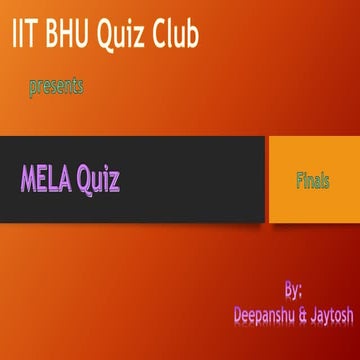 MELA Quiz 2014 Finals