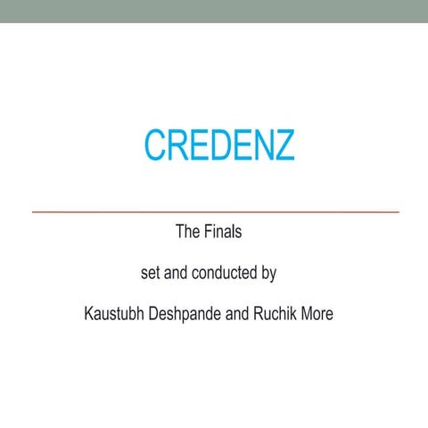 Credenz 2014 Finals
