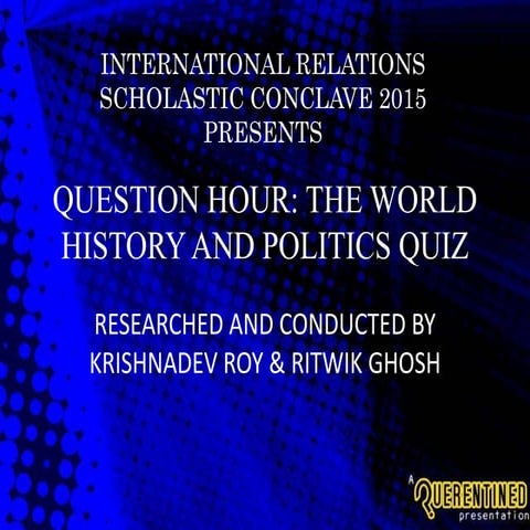 World History and Politics quiz: Finals