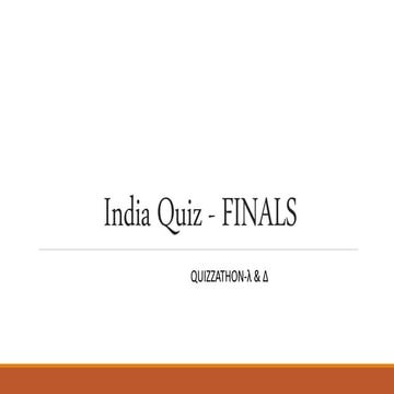 India Quiz, Finals-Quizzathon'16, Manipal Institute Of Technology 