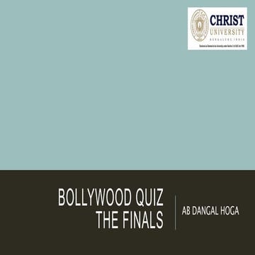 BOLLYWOOD QUIZ FINALS 2017