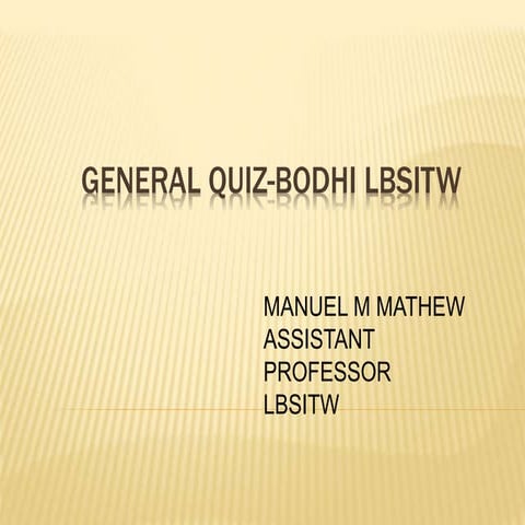 GENERAL QUIZ