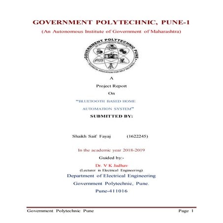 BLUETOOTH BASED HOME  AUTOMATION SYSTEM