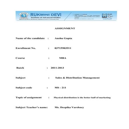 sales and distribution