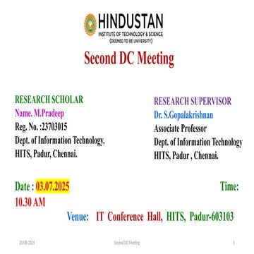 Final Second DC Messeting PPT-Pradeep.M  final.pptx