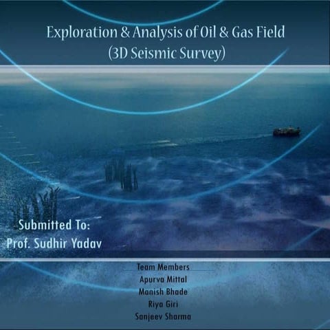 Exploration and analysis of oil and gas field ( 3D seismic survey)