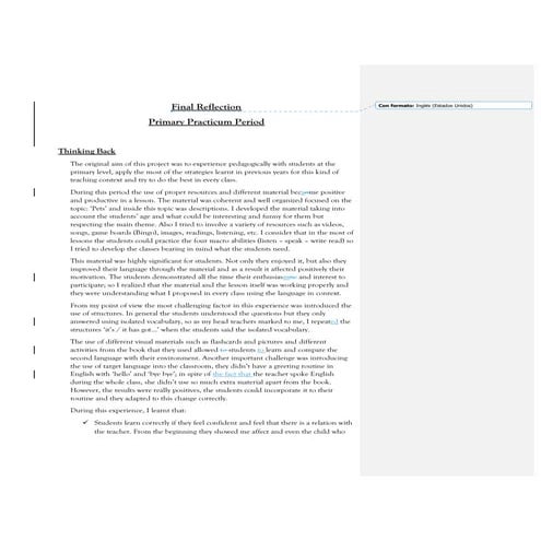 Final self reflection   primary level  gieser leticia