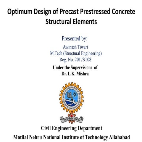 Optimum design of precast prestressed concrete structural element 