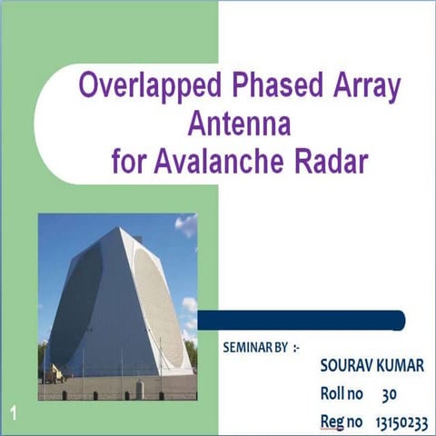 Overlapped Phased Array Antenna for Avalanche Radar