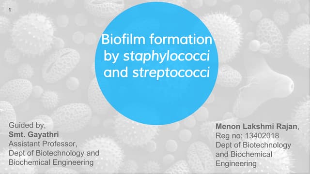 BIOFILM FORMATION