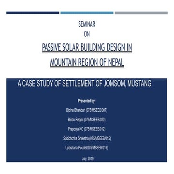 PASSIVE SOLAR BUILDING DESIGN IN MOUNTAIN REGION OF NEPAL