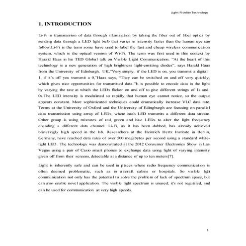 Light Fidelity(Li-Fi) Technology