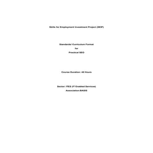 Final seo course outline for seip