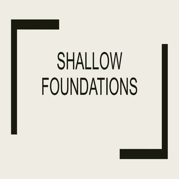 SHALLOW FOUNDATION