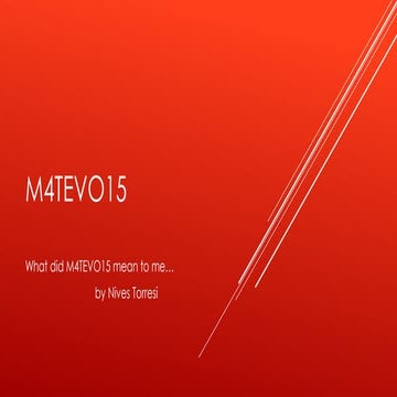 M4TEVO15 final presentation 