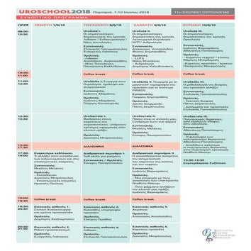 ΣΥΝΟΠΤΙΚΟ ΠΡΟΓΡΑΜΜΑ | Uroschool 2018  