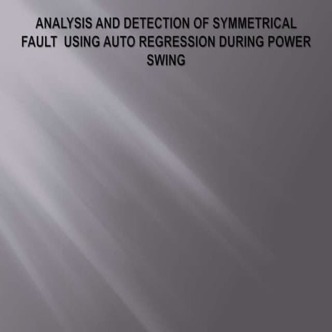 ai based fault detection in power system | PPTX