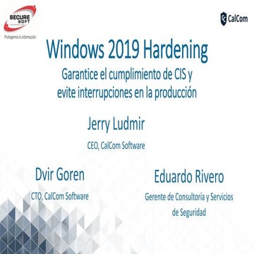 WINDOWS 2019 HARDENING (Aseguramiento)