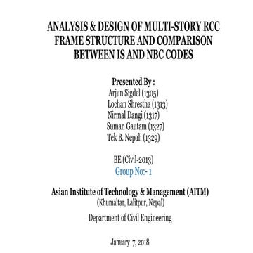 Proposal defence slide on Analysis & Design of Multistorey