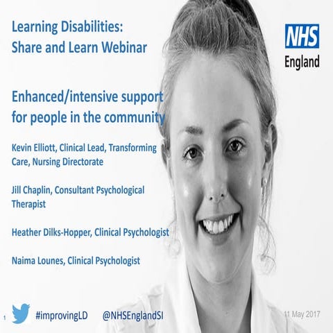 Learning Disabilities: Share and Learn Webinar – 11 May 2017