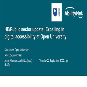 HE/Public Sector Update: Excelling in Digital Accessibility at Open University