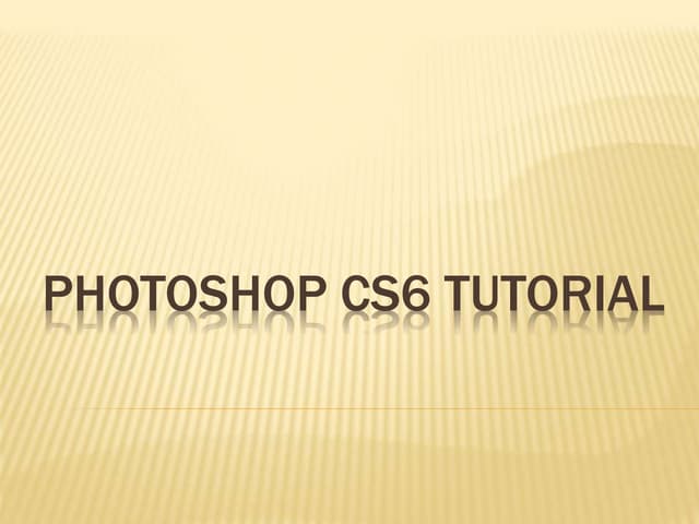 TUTORIAL ON PHOTOSHOP