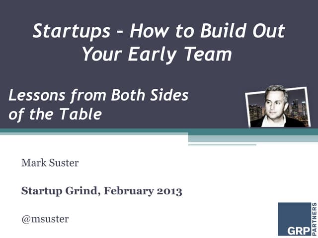 Final startup grind