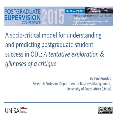 A socio-critical model for understanding and predicting postgraduate student ...