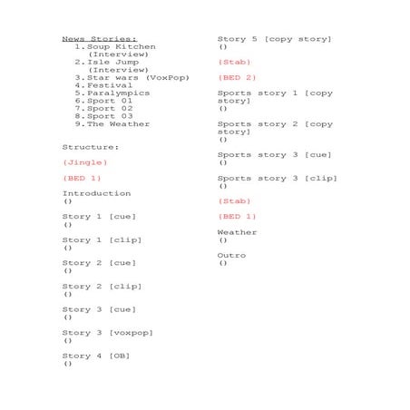 Conventions of radio news bulletins | DOCX