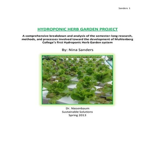 Hydroponic Herb Garden Proposal