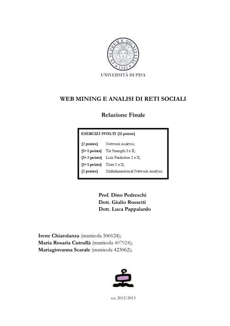 Web Mining e analisi di reti sociali