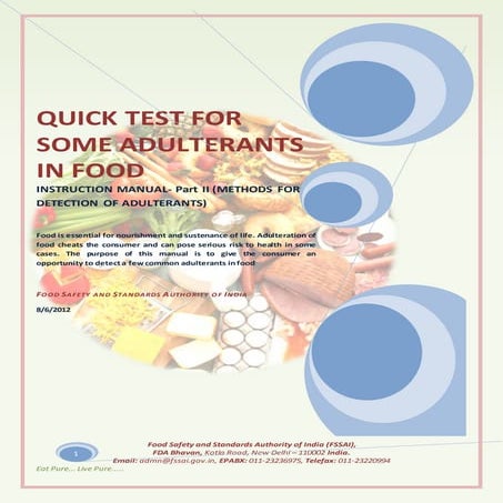 Quick tests for some adulterants in food