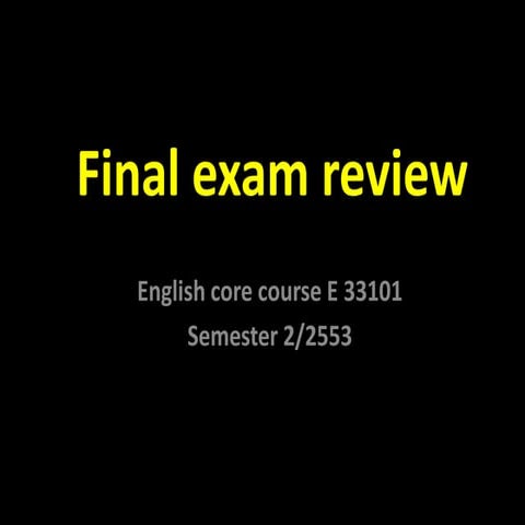 Final exam review | PPTX | Educational Assessment | Education