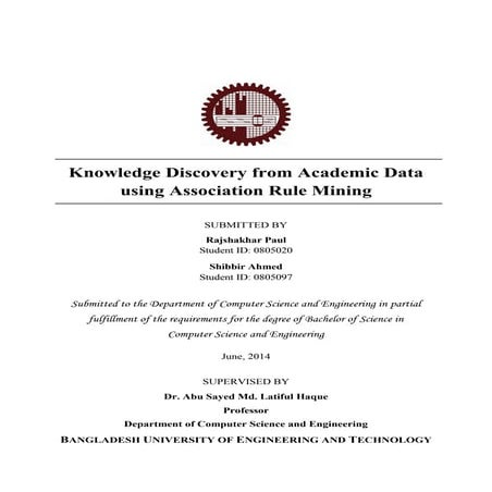 Final thesis_Knowledge Discovery from Academic Data using Association Rule Mi...