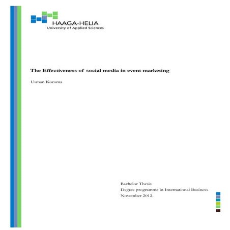 marketingThe Effectiveness of social media in event 