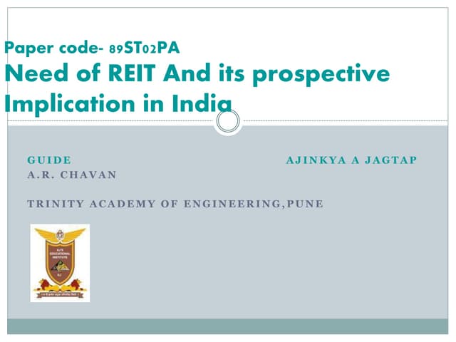 Need of REIT and its prospective im...
