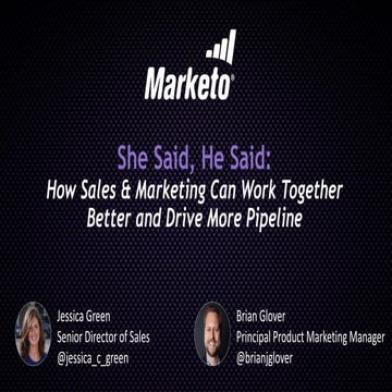 She Said, He Said: How Sales and Marketing Can Drive More Pipeline Together