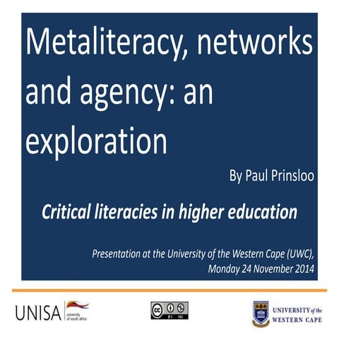 Metaliteracy, networks and agency: an exploration