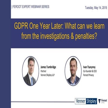 EXPERT WEBINAR: GDPR One Year Later — What Can We Learn from Investigations a...
