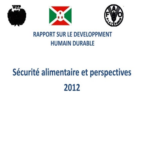 Sécurité alimentaire et perspectives 2012