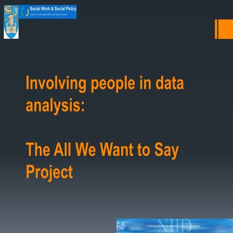 Involving People in Data Analysis: The All We Want To Say Project