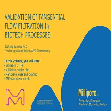 Validation of Tangential Flow Filtration in Biotech Processes