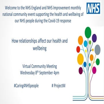 #Caring4NHSPeople virtual wellbeing session 8th September 2021