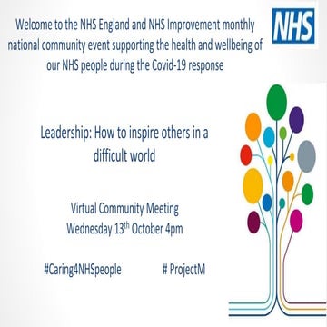 #Caring4NHSPeople virtual wellbeing session 13th October 2021