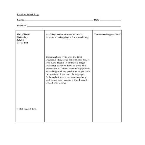 Band work log | DOCX