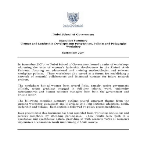 Final workshop executive summary